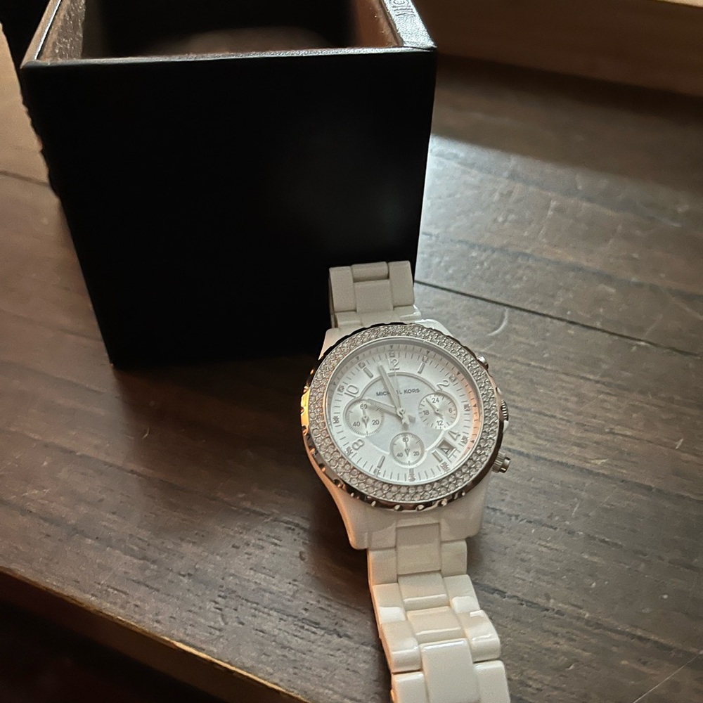 Michael Kors White and Silver Women's Watch